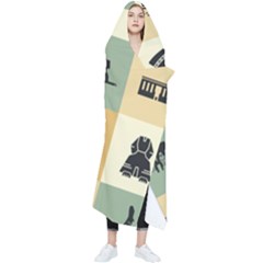 Egyptian-flat-style-icons Wearable Blanket