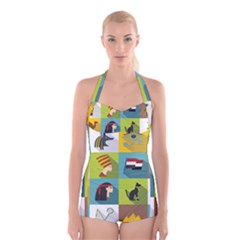 Egypt-travel-items-icons-set-flat-style Boyleg Halter Swimsuit 