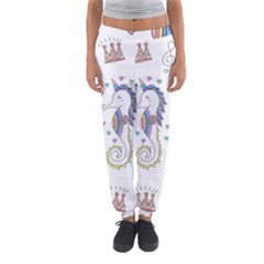 Seamless-pattern-cute-unicorn-cartoon-hand-drawn Women s Jogger Sweatpants