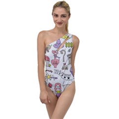 Fantasy-things-doodle-style-vector-illustration To One Side Swimsuit by Jancukart