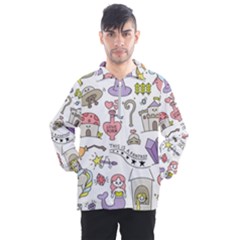 Fantasy-things-doodle-style-vector-illustration Men s Half Zip Pullover by Jancukart