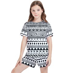 Boho-style-pattern Kids  Tee And Sports Shorts Set by Jancukart