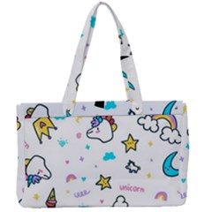 Unicorns-rainbows-seamless-pattern Canvas Work Bag