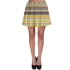 Seamless-pattern-egyptian-ornament-with-lotus-flower Skater Skirt