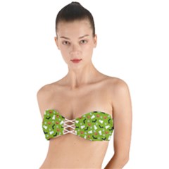 Pattern Seamless Halloween Fall Twist Bandeau Bikini Top by Wegoenart