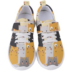 Seamless Pattern Cute Cat Cartoons Women s Velcro Strap Shoes by Wegoenart