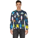 Big Set Cute Astronaut Space Planet Star Alien Rockets Ufo Constellation Satellite Moon Men s Fleece Sweatshirt View1