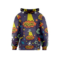 Vector Flat Space Design Background Kids  Pullover Hoodie by Wegoenart