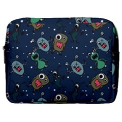 Monster Alien Pattern Seamless Background Make Up Pouch (large)