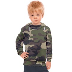 Texture-military-camouflage-repeats-seamless-army-green-hunting Kids  Hooded Pullover by Wegoenart