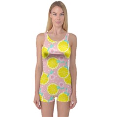 Pink Lemons One Piece Boyleg Swimsuit by ConteMonfrey