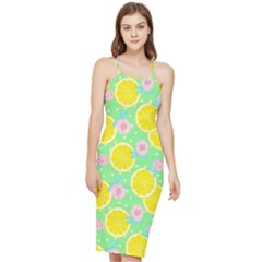 Green Lemons Bodycon Cross Back Summer Dress by ConteMonfrey