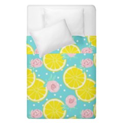 Blue Neon Lemons Duvet Cover Double Side (single Size) by ConteMonfrey