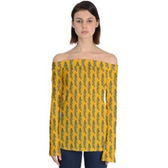 Yellow Lemon Branches Garda Off Shoulder Long Sleeve Top by ConteMonfrey