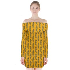 Yellow Lemon Branches Garda Long Sleeve Off Shoulder Dress by ConteMonfrey