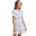 Starships Silhouettes - Space Elements Kids  Frilly Sleeves Pocket Dress View2