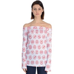 All Zodiac Signs Off Shoulder Long Sleeve Top by ConteMonfrey