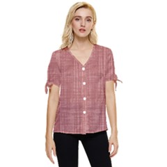 Painted Wood Bow Sleeve Button Up Top by ConteMonfrey