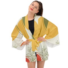 Multi Color Pattern Long Sleeve Kimono