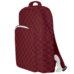 Diagonal Dark Red Small Plaids Geometric  Double Compartment Backpack by ConteMonfrey