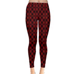 Diagonal Red Plaids Inside Out Leggings by ConteMonfrey