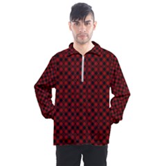 Diagonal Red Plaids Men s Half Zip Pullover by ConteMonfrey