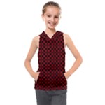 Diagonal Red Plaids Kids  Sleeveless Hoodie