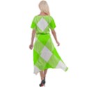 Neon green and white plaids Cross Front Sharkbite Hem Maxi Dress View2