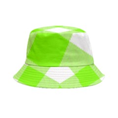 Neon Green And White Plaids Inside Out Bucket Hat by ConteMonfrey