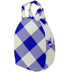 Blue And White Diagonal Plaids Travel Backpacks by ConteMonfrey