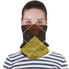 Modern Yellow Golden Plaid Face Seamless Bandana (adult) by ConteMonfrey