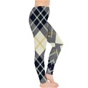 Black, yellow and white diagonal plaids Leggings  View4