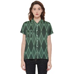 Dark Green Multi Colors Plaid  Short Sleeve Pocket Shirt