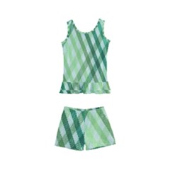 Menta Plaids Kids  Boyleg Swimsuit by ConteMonfrey