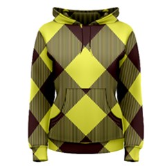 Black And Yellow Plaids Diagonal Women s Pullover Hoodie by ConteMonfrey