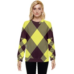 Black And Yellow Plaids Diagonal Hidden Pocket Sweatshirt by ConteMonfrey