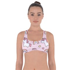 Cute-unicorn-rainbow-seamless-pattern-background Got No Strings Sports Bra