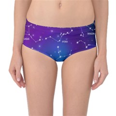 Realistic Night Sky With Constellation Mid-waist Bikini Bottoms by Wegoenart