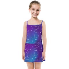 Realistic Night Sky With Constellation Kids  Summer Sun Dress by Wegoenart