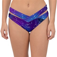 Realistic Night Sky With Constellation Double Strap Halter Bikini Bottom by Wegoenart