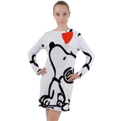 Snoopy Love Long Sleeve Hoodie Dress