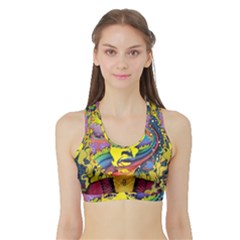 Psychedelic Rock Jimi Hendrix Sports Bra With Border