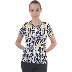 Letters Pattern Short Sleeve Zip Up Jacket by Wegoenart