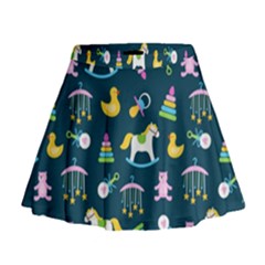 Cute Babies Toys Seamless Pattern Mini Flare Skirt