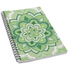 Floral-green-mandala-white 5 5  X 8 5  Notebook by Wegoenart