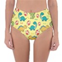 Seamless pattern with cute dinosaurs character Reversible High-Waist Bikini Bottoms View1