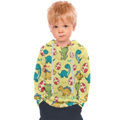 Seamless Pattern With Cute Dinosaurs Character Kids  Overhead Hoodie by Wegoenart