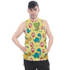 Seamless Pattern With Cute Dinosaurs Character Men s Sleeveless Hoodie by Wegoenart