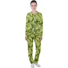 Seamless-pattern-with-green-leaves Casual Jacket And Pants Set