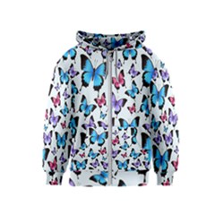 Decorative-festive-trendy-colorful-butterflies-seamless-pattern-vector-illustration Kids  Zipper Hoodie by Wegoenart